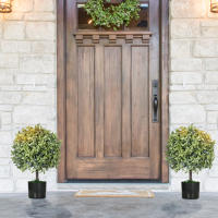 HOMCOM Juego de 2 Árboles de Té Artificiales 55 cm Planta Artificial con 343 Hojas Musgo y Maceta Planta Artificial Decorativa para Interior y Exterior Hogar Salón Oficina Verde - details 1