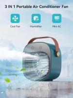 Aire acondicionado portátil-Enfriador de Aire personal recargable de 4000 mAh, mini aire acondicionado with 3 velocicidades, ventilador de refrigeración de escritorio Silencioso para el hogar - details 0