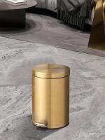 Bandeja De Cocina Y Baño De 3 Litros Mini Champagne Metálica Redonda Ecológica Para Decoración De Navidad Recipiente De Basura Para El Hogar - details 4
