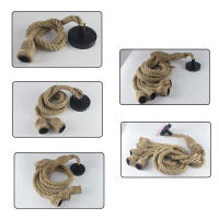 Lámpara Colgante De Hemp Vintage Para Decoración De Hogar Estilo Retro Loft Industrial Con 1/2/3/4/5 Cabezas Bombilla Edison Incluida - details 1