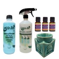 Ecojin Original a Elegir laboncler + Difusor + 3 Fragancias + Precioso Quemador de Esencias. Limpia Tu Hogar con Ecojin y Completa el Pack con Aceites Naturales Hechos en la India, Ideales para Aromatizar con Fragancias Relajantes. Oferta Temporal eco jin - details 2
