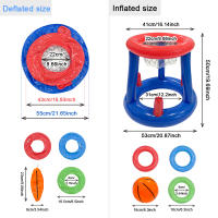 Juego De Tiro De Baloncesto Inflable Azul Con Anillos Para Piscina Fiesta De Agua Marco De Baloncesto Prop Para Juegos De Salón - details 1