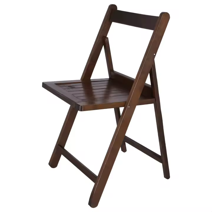 Wellhome Silla Plegable Norte en Madera de Haya Acabado Nogal 43x47x79 Cm - 1