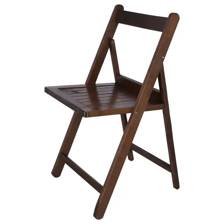 Wellhome Silla Plegable Norte en Madera de Haya Acabado Nogal 43x47x79 Cm - 1
