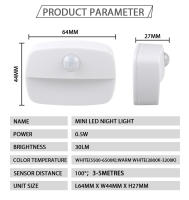 Lámpara Nocturna Inteligente LED Para Armario Y Escaleras Sensor De Movimiento PIR Luz De Baño Y Cocina Automática ON/OFF - details 5