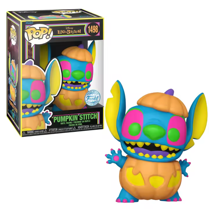 Funko Pop Disney Lilo & Stitch Pumpkin Stitch Special Edition Black Light 1498 Figura Coleccionable - 1