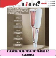 🔥 LoLek Planchita para Pelo Profesional | control de temperatura de hasta 220ºC con indicador digital| Placas de Cerámica | 50Watts de potencia | Cable Giratorio 360º | Luz Indicadora - details 1