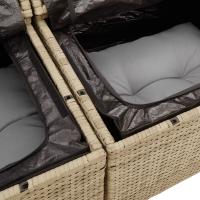 Sofá de jardín de 2 plazas vidaXL con almacenamiento y cojines Beige Poliratán - details 5