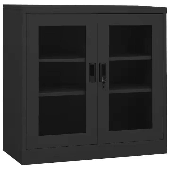 vidaXL Armario de oficina de acero gris antracita 90x40x90 cm - 1