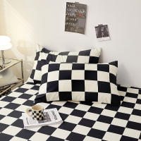 Sábana Ajustable Reina Talla Con Banda Elástica Cubierta De Mátress Negro Y Blanco Sábana De Alta Calidad Sábana Tat 40TC Plaid - details 12