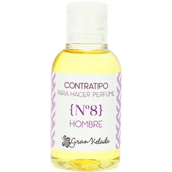 Contratipo Hombre N°8: Aroma fresco y amaderado | Para hacer perfumes en casa | Notas de Petit grain, lavanda, musgo | 5 litros (Bajo pedido) - 1