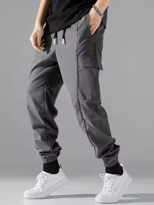 Pantalones De Hombre Para Primavera Y Otoño Mallas Finales Deporte Juvenil Pantalones De Senderismo Con Multiples Bolsillos - 1