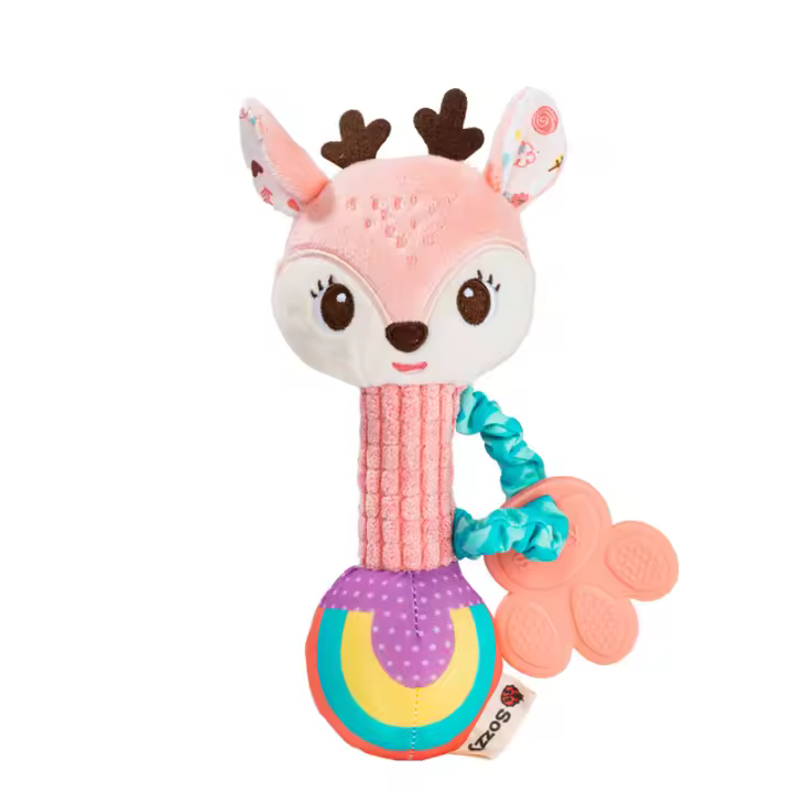 Juguetes De Rattler Para Bebés Peluche Animal Suave Con Sonido Y Textura Sensory Soothing Para Niños Y Niñas Regalos De Cumpleaños - 1