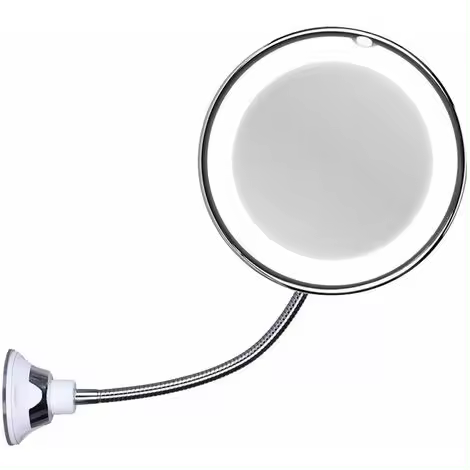 Espejo de Cosmético LED con Cuello Flexible, 17 cm, Aumento 10x, Luz Diurna - 1