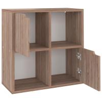 vidaXL Estantería de madera de ingeniería 60x27,5x59,5cm roble sonoma gris, Roble ahumado, Marrón roble Mueble Almacenaje Estantería para Oficina, Estudio, Dormitorio Estantería/Librería/ mueble de Almacenamiento - details 2