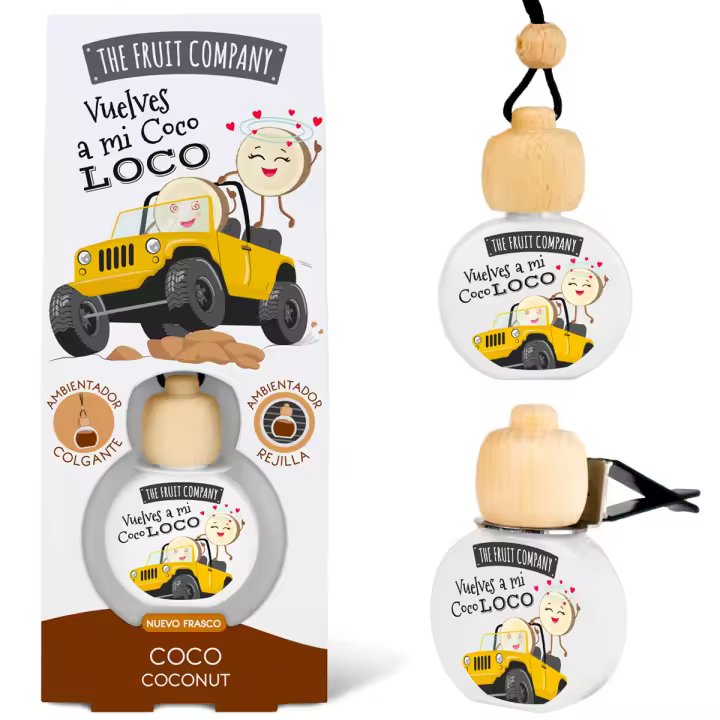 The Fruit Company Ambientador Coche COCO Absorbe Olores Para Rejilla o Colgante 0% Alcohol Con Extractos Naturales - 1