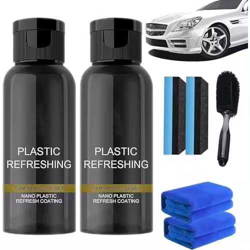 Agente de revestimiento revitalizante de plástico, refrescante de plástico, agente de revestimiento revitalizante de plástico, agente de restauración de revestimiento de plástico para automóviles (50 ml-2 unidades) - 1