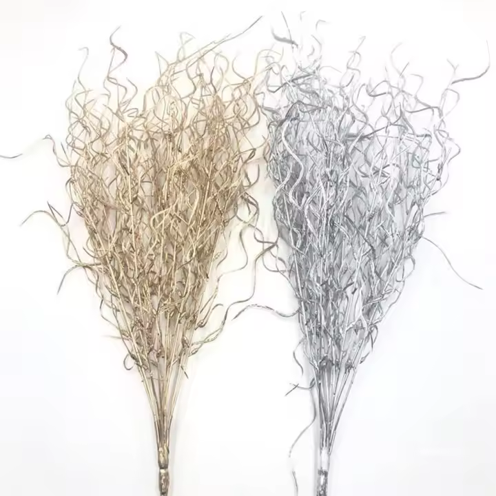 Rama Artificial De Plástico Para Decoración De Bodas Y Fiestas Falso Follaje De Coral En Oro Y Plata Para Decoración De Hogar Y Bouquet - 1
