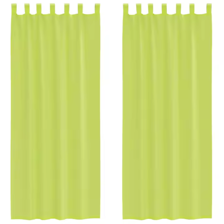vidaXL Cortinas de gasa con trabillas 2 uds. verde manzana - 1