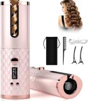 <ALIMT ><ALIMT >🔥</ALIMT></ALIMT> 【REGALO MAMÁ】-Rizador de pelo giratorio portátil con carga USB, rizador de pelo automático inalámbrico, cilindro de cerámica sin enredos, peinado de calentamiento rápido, control de temperatura de 5 etapas, anti-quemaduras - details 0