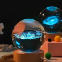 Lámpara De Noche Galaxia Planetaria 3D Cristal Ball Iluminación Decorativa Para El Hogar Regalos Maravillosos Forma Redonda Incluye Bombilla - details 6