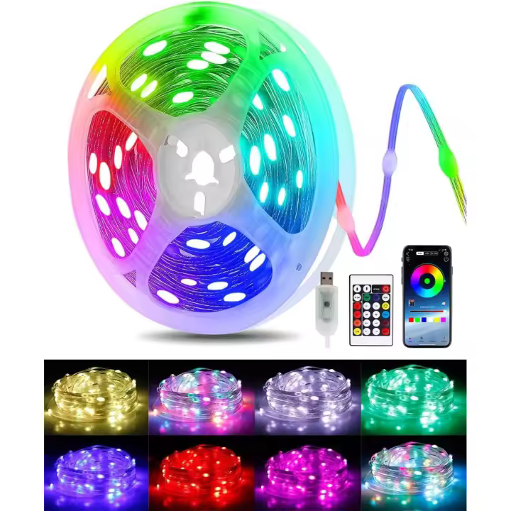 5M Fairy Light Smart Christmas LED Garland Remote Bluetooth APP Control DIY Color Indoor Outdoor Music Sync USB String Light - 1