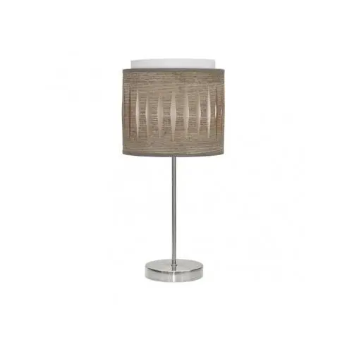 FABRILAMP Lámpara de Mesa Alexandra 1xe14 Niquel/madera Gris 42x17x17 Cm - Elegante Diseño - 1