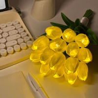 Lámpara De Noche LED En Forma De Tulipán Imitación De Flor Artificial Decoración Para El Hogar Con 5/10 Tulipes PVC - details 6