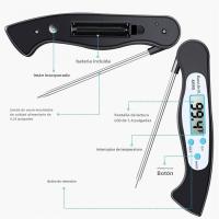 Termómetro Digital De Alimentos Para Barbacoa Y Cocina Termómetro De Carne Con Palanca Inalámbrico Plegable Incluye Batería - details 6