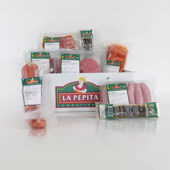 Pack Barbacoa (8 Pax) - LA PEPITA EMBUTIDOS - Hamburguesas, Chorizos, Morcilla, Bacon y Costilla - Ideal Parrilladas - 1
