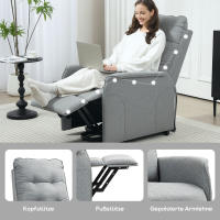 Silla TV con Ayuda vertical Chaise longue Eléctrica, reclinable, Silla TV con Mando a Distancia, bolsos laterales, Muelles ensacados y ropa de Cama Adecuado para Salas de estar, hasta 150 kg de peso, Gris - details 4