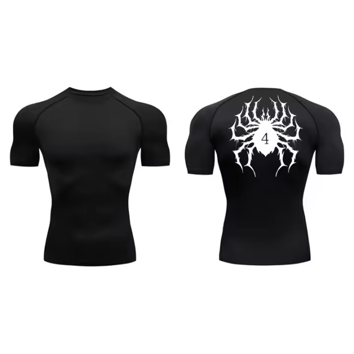 Camiseta De Compresión Con Estampado De Araña Para Hombres Camiseta Deportiva Rápida Secado Tops Para Gimnasio Running Camiseta Básica Guardia Contra Arrugas - 1