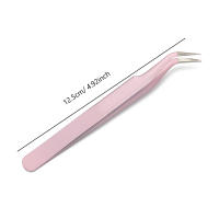Pinzas De Apariencia Con Acero Inoxidable Rosa Para Extensión De Pestañas Herramienta De Manicura Y Arte De Uñas Tamaño 2 - details 3