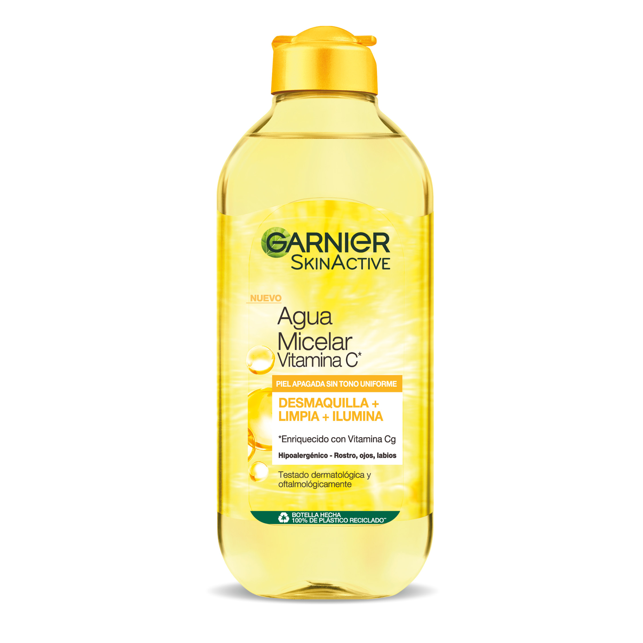 Garnier Agua Micelar con Vitamina C, Limpia, Desmaquilla e Ilumina la Piel Apagada. Fórmula Hipoalergénica - 400ml
