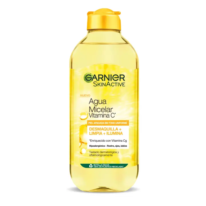Garnier Agua Micelar con Vitamina C, Limpia, Desmaquilla e Ilumina la Piel Apagada. Fórmula Hipoalergénica - 400ml - 1