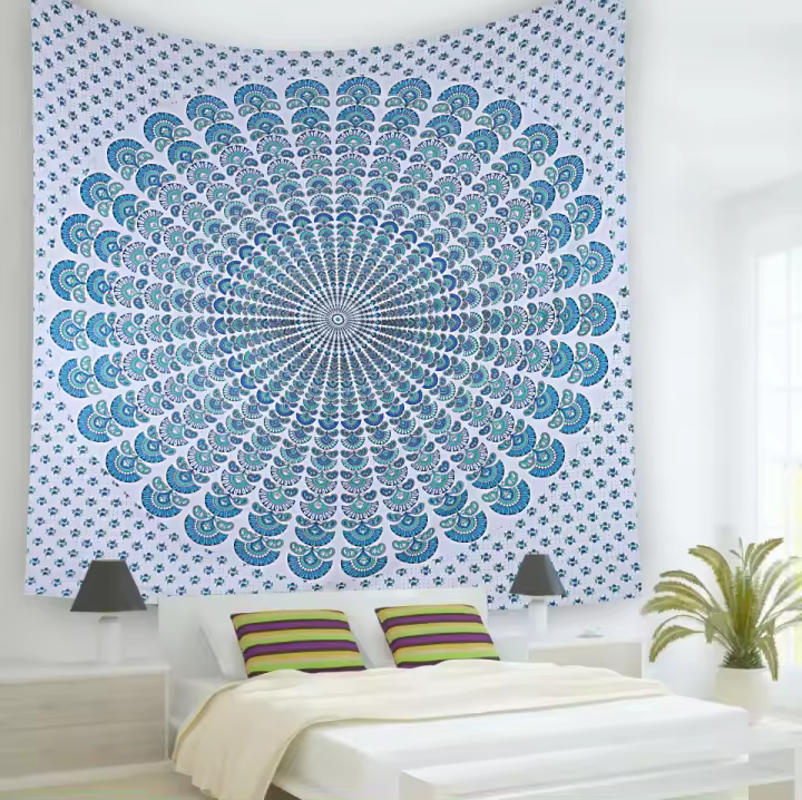 Printex  - Tapiz con Estilo de Mandala Indio - 220 x 240 cm- Pareo Manta Picnic, Yoga, Antiarena, Multiusos, Decoracion Pared, Toalla de Playa - 1