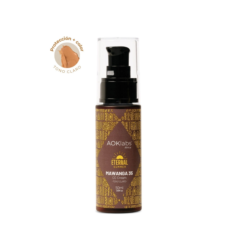 AOKLABS - Protector solar facial con color SPF 35 - MAWANGA CC Cream 35 SPF - Crema correctora de color - Sunscreen protector