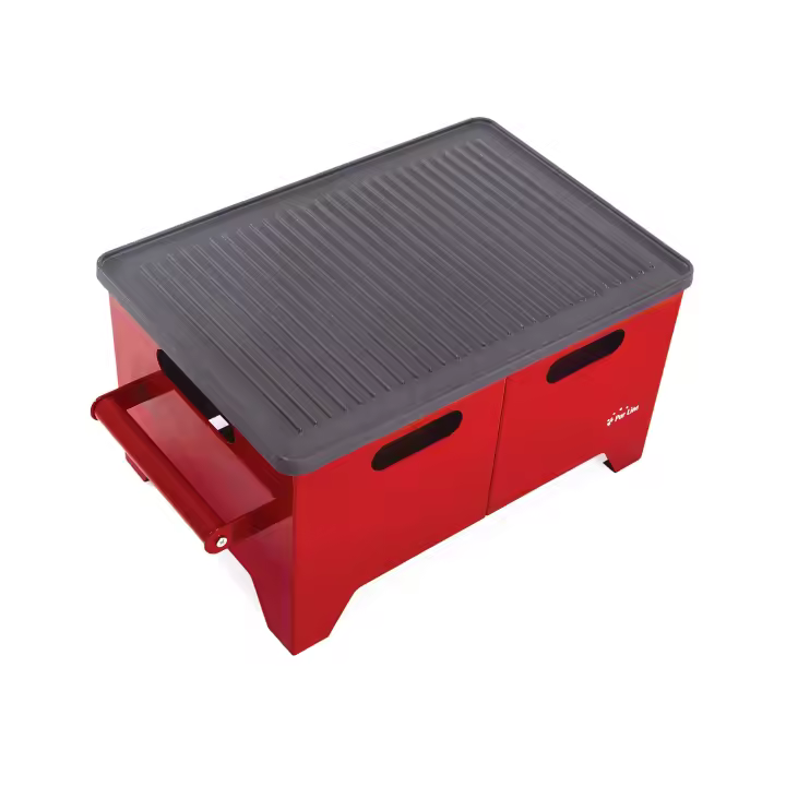 Barbacoa de etanol 1.2L en acero negro y plancha de hierro Purline BB01 - 1