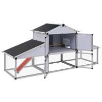 vidaXL Gallinero con corral y nido aluminio - details 2