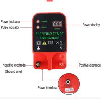 Cargador de valla electrónica para ganado, cargador de valla electrónica de 10KM, Herramienta de cargador de valla para ganado ovino y vacuno, Controlador de pulso de alto voltaje, Energizador de cerca eléctrica a prueba de agua LCD - details 2