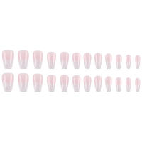 Kit De Uñas Postizas Con Diseño Geométrico Y Estampado De Océano Azul 24 Piezas Uñas Falsas Cortas De ABS Para Arte De Uñas - details 33