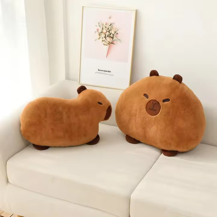 Cojín Creativo De 28cm X 48cm En Forma De Capybara Para Decoración Del Salón Sofa Oficina Capacidad De Relleno PE Espuma Material Poliéster/Celulosa - 1