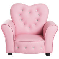 HOMCOM Sillón Infantil Sofá para Niños Decorativo en Forma de Corazón con Asiento Reposabrazos Acolchados Respaldo Alto 59x41,5x49 cm Rosa - details 3