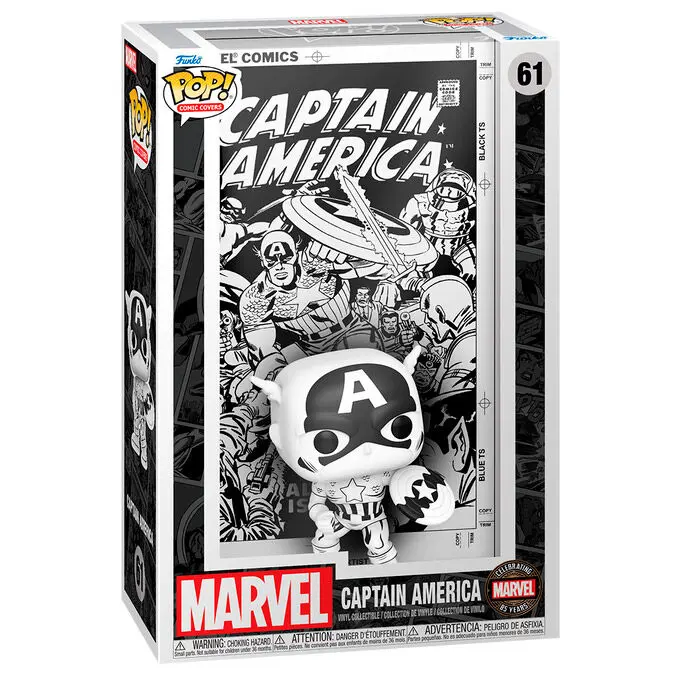 Figura Pop Comic Covers Marvel Captain America-Figura de Vinilo Coleccionable - Idea de Regalo- Mercancia Oficial - Juguetes para Niños y Adultos - Movies Fans - Muñeco para Coleccionistas y Exposición - 1