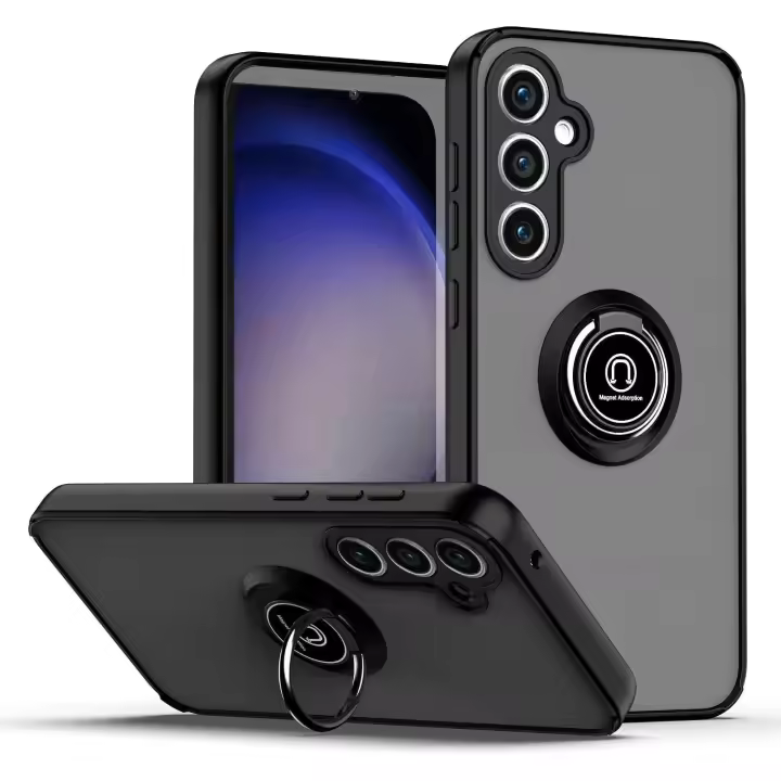Funda para Samsung Galaxy S23 FE 5G Carcasa Antishock Soporte Anillo Giratorio + Protector Pantalla - 1