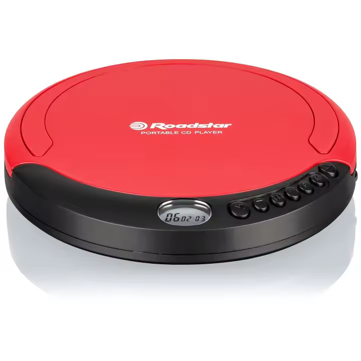 Roadstar PCD435CD Discman Reproductor de CD, CDA,CD-R, CD-RW, Portátil con Auriculares Incluidos, Pantalla LCD, , Rojo - 1