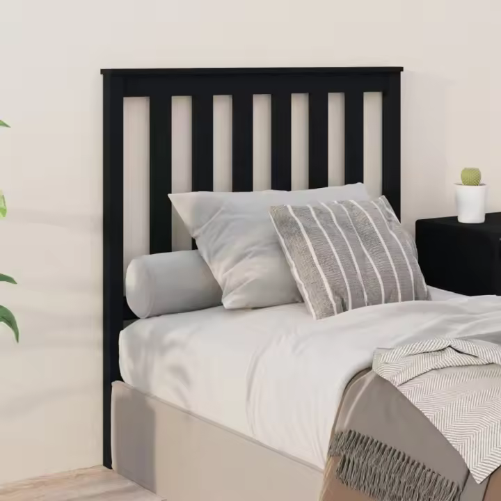 Cabecero de cama madera maciza de pino negro 96x6x101 cm - 1