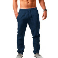 Pantalones De Entrenamiento Deportivos Para Hombre Verano Algodón Lino Transpirables Pantalones De Correr Casual Populares En La Calle - details 7