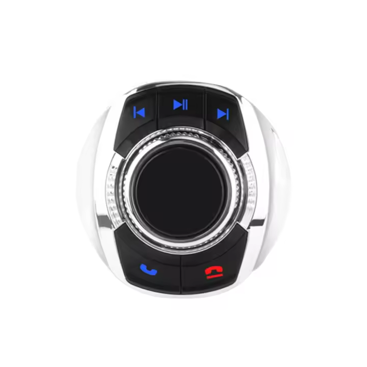 Junsun-botón de Control de volante inalámbrico para coche accesorio Universal para Android autorradio 8 funciones clave forma de copa con luz LED - 1