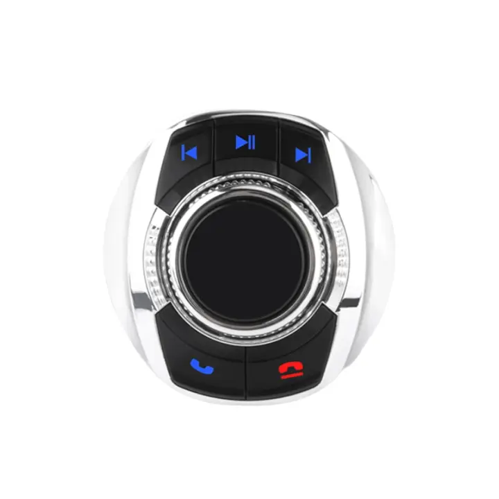 Junsun-botón de Control de volante inalámbrico para coche accesorio Universal para Android autorradio 8 funciones clave forma de copa con luz LED - 1